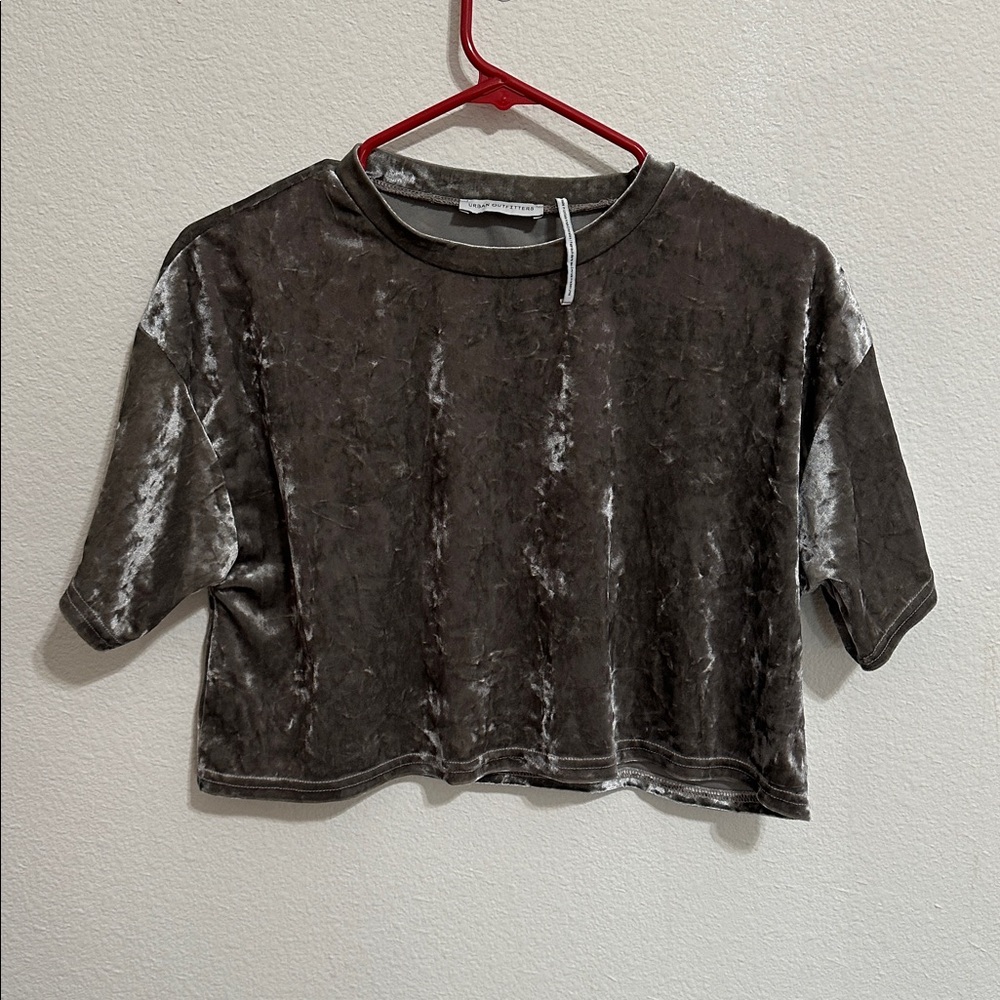 Urban Outfitters Velvet Short Sleeve Crop Tee